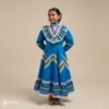 Light Blue Traditional Jalisco One-Piece Dress for Girls & Teens (Size 4)