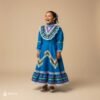 Light Blue Traditional Jalisco One-Piece Dress for Girls & Teens (Size 4)