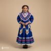 Royal Blue Traditional Jalisco One-Piece Dress for Girls & Teens (Size 4)