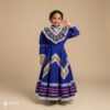 Royal Blue Traditional Jalisco One-Piece Dress for Girls & Teens (Size 4)