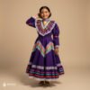 Purple Traditional Jalisco One-Piece Dress for Girls & Teens (Size 4)