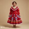 Red Traditional Jalisco One-Piece Dress (Size 6)