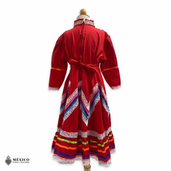 Red Traditional Jalisco One-Piece Dress (Size 6)