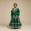 Green Traditional Jalisco One-Piece Dress for Girls & Teens (Size 6)