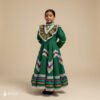 Green Traditional Jalisco One-Piece Dress for Girls & Teens (Size 6)