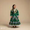 Green Traditional Jalisco One-Piece Dress for Girls & Teens (Size 6)