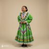 Light Green Traditional Jalisco One-Piece Dress for Girls & Teens (Size 6)