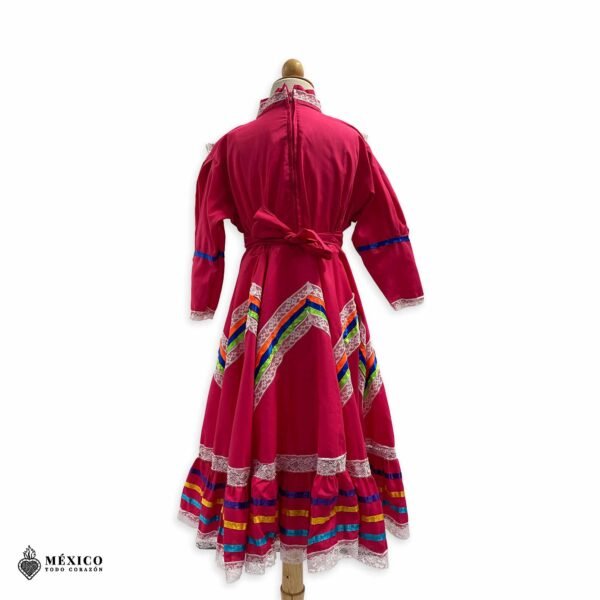 Pink Traditional Jalisco One-Piece Dress for Girls & Teens (Size 6)