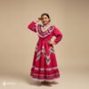 Pink Traditional Jalisco One-Piece Dress for Girls & Teens (Size 6)