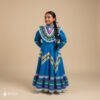 Light Blue Traditional Jalisco One-Piece Dress for Girls & Teens (Size 6)
