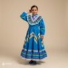 Light Blue Traditional Jalisco One-Piece Dress for Girls & Teens (Size 6)