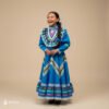 Light Blue Traditional Jalisco One-Piece Dress for Girls & Teens (Size 6)