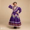 Purple Traditional Jalisco One-Piece Dress for Girls & Teens (Size 8)
