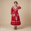 Red Traditional Jalisco One-Piece Dress – Mexican Folklore Wear (Size 12)