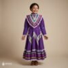 Purple Traditional Jalisco One-Piece Dress for Girls & Teens (Size 8)