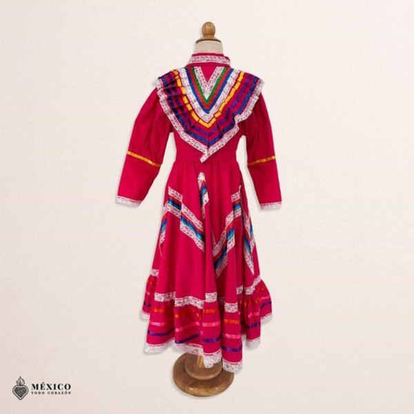 Pink Traditional Jalisco One-Piece Dress for Girls & Teens (Size 8)