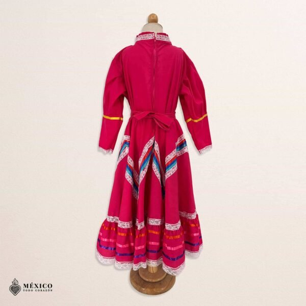 Pink Traditional Jalisco One-Piece Dress for Girls & Teens (Size 8)