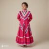 Pink Traditional Jalisco One-Piece Dress for Girls & Teens (Size 8)