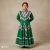GreenTraditional Jalisco One-Piece Dress for Girls & Teens (Size 8)