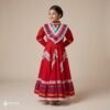 Red Traditional Jalisco One-Piece Dress (Size 8)