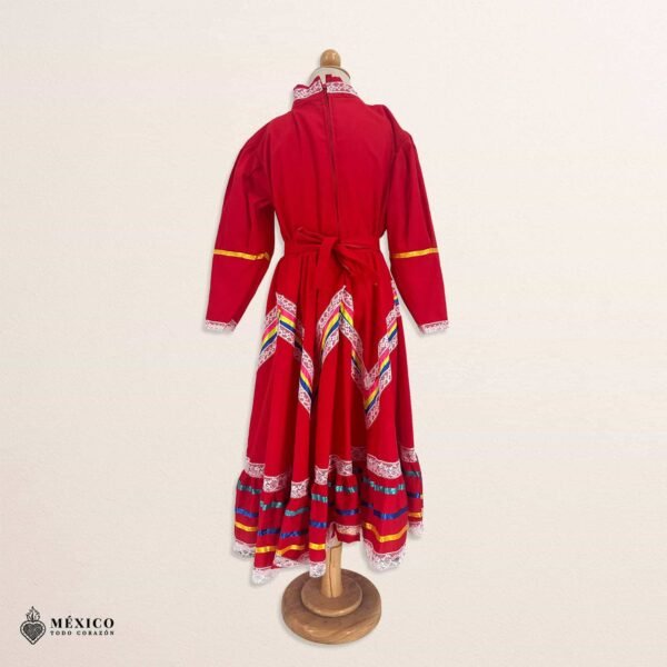 Red Traditional Jalisco One-Piece Dress (Size 8)