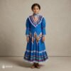 Light Blue Traditional Jalisco One-Piece Dress for Girls & Teens (Size 8)
