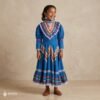 Light Blue Traditional Jalisco One-Piece Dress for Girls & Teens (Size 8)