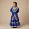 Blue Traditional Jalisco One-Piece Dress for Girls & Teens (Size 8)