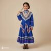 Blue Traditional Jalisco One-Piece Dress for Girls & Teens (Size 8)