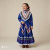 Blue Traditional Jalisco One-Piece Dress for Girls & Teens (Size 8)