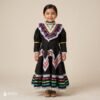 Black Traditional Jalisco One-Piece Dress for Girls & Teens (Size 4)