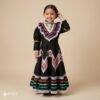 Black Traditional Jalisco One-Piece Dress for Girls & Teens (Size 4)