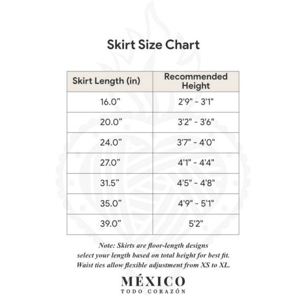 Skirt Size Chart