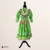Light Green Orange Traditional Jalisco One-Piece Dress – Mexican Folklore Wear (Size 10)