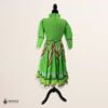 Light Green Orange Traditional Jalisco One-Piece Dress – Mexican Folklore Wear (Size 10)