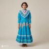 Light Blue Traditional Jalisco One-Piece Dress for Girls & Teens (Size 10)