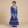 Blue Traditional Jalisco One-Piece Dress for Girls & Teens (Size 10)