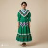 Green Traditional Jalisco One-Piece Dress for Girls & Teens (Size 10)