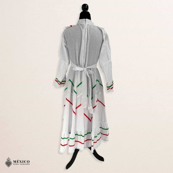 White Traditional Jalisco One-Piece Dress for Girls & Teens (Size 10)