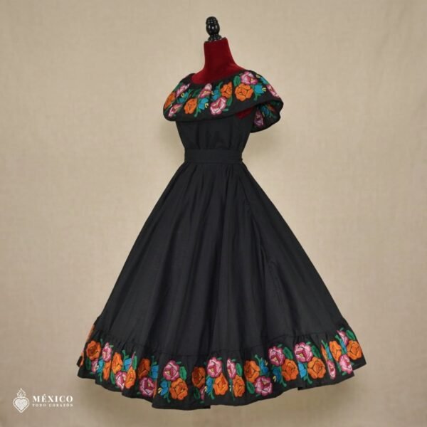 Traditional Mexican Embroidered Floral Dress – Handmade Special Edition.