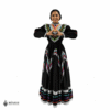 Black Traditional Jalisco One-Piece Dress for Girls & Teens (Size 14)