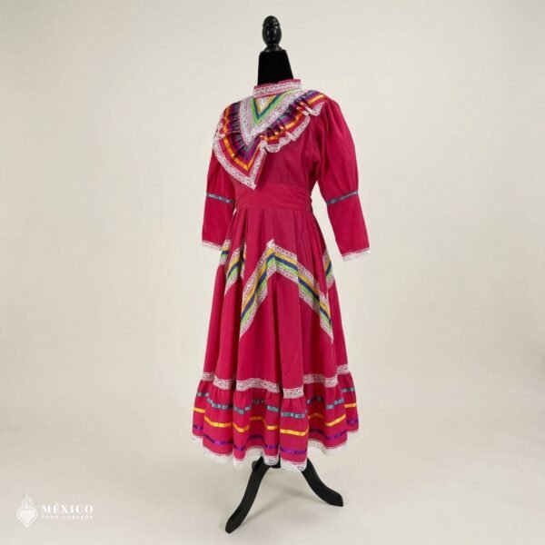 Pink Traditional Jalisco One-Piece Dress for Girls & Teens (Size 12)