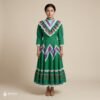Green Traditional Jalisco One-Piece Dress for Girls & Teens (Size 12)