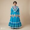 Light Blue Traditional Jalisco One-Piece Dress for Girls & Teens (Size 12)