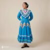 Light Blue Traditional Jalisco One-Piece Dress for Girls & Teens (Size 12)