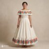 Traditional Mexican Embroidered Off White Floral Dress – Special Edition.