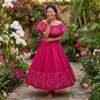 Pink Traditional Mexican Embroidered Alcatraz Dress – Handmade Special Edition.