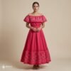 Pink Traditional Mexican Embroidered Alcatraz Dress – Handmade Special Edition.