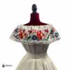 Off White Traditional Mexican Embroidered Floral Dress– Handmade Special Edition