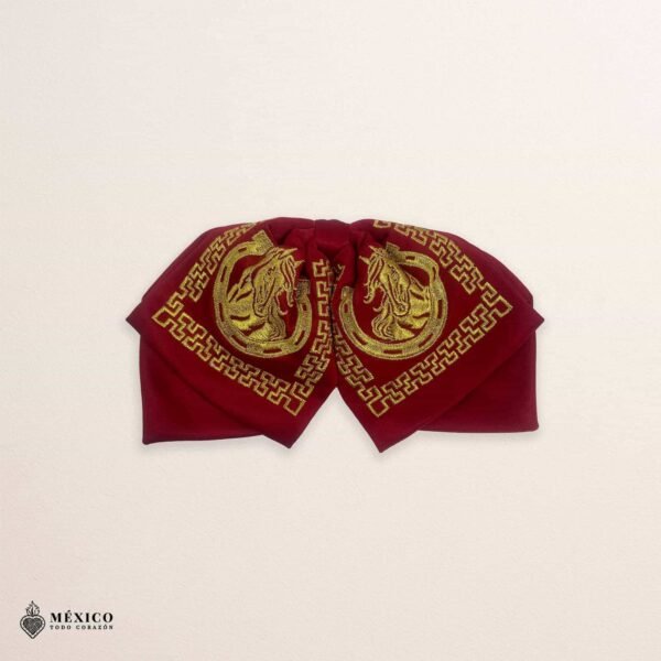 Mexican Embroidered Charro Moño – Traditional Satin Mariachi Bow Tie